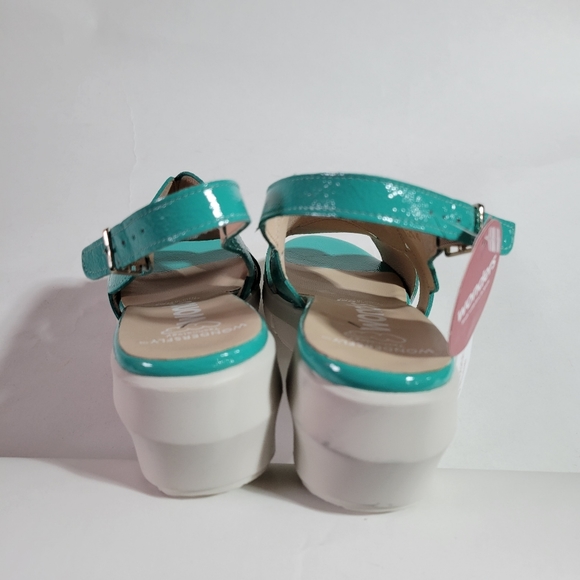 Wonders wedge sandals rubber heel slingback nwt - Picture 3 of 4